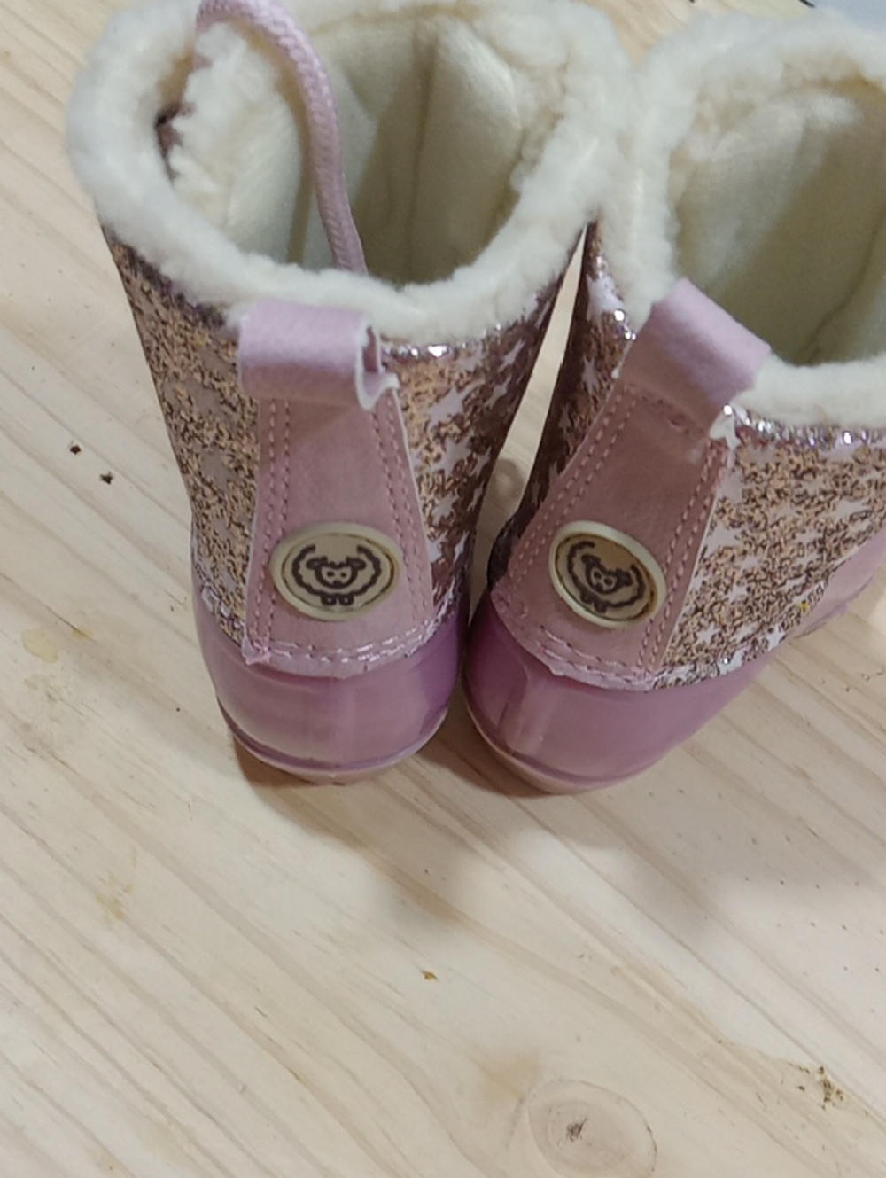 Kids Pink Winter Snow Boots with Faux Fur - Picture 2 of 4